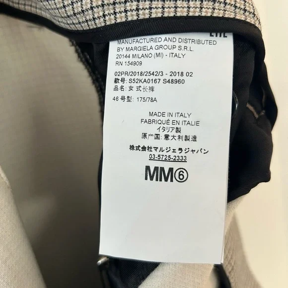 MAISON MARGIELA MM6 Micro Plaid Straight Cut Trousers | Size 46 | Made in Italy - Picture 8 of 12